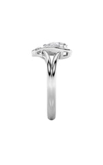 Load image into Gallery viewer, 0.5CTW Pear Shaped Lab Grown Diamond (F/VS) Heart Ring in 14K  White Gold
