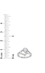 Load image into Gallery viewer, 0.5CTW Pear Shaped Lab Grown Diamond (F/VS) Heart Ring in 14K  White Gold
