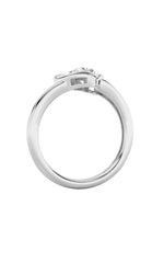 Load image into Gallery viewer, 0.5CTW Pear Shaped Lab Grown Diamond (F/VS) Heart Ring in 14K  White Gold
