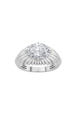 Load image into Gallery viewer, 2CTW Oval Shaped Lab Grown Diamond (F/VS) Fancy Solitaire Ring in 14K Gold
