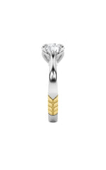 Load image into Gallery viewer, 2CTW Round Shaped Lab Grown Diamond (F/VS) Two Tone Classic Solitaire Engagement Ring in 14K Gold

