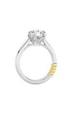 Load image into Gallery viewer, 2CTW Round Shaped Lab Grown Diamond (F/VS) Two Tone Classic Solitaire Engagement Ring in 14K Gold
