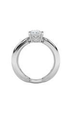 Load image into Gallery viewer, 2CTW Oval Shaped Lab Grown Diamond (F/VS) Criss Cross Fancy Solitaire Ring in 14K Gold
