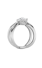 Load image into Gallery viewer, 2CTW Oval Shaped Lab Grown Diamond (F/VS) Criss Cross Fancy Solitaire Ring in 14K Gold
