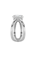 Load image into Gallery viewer, 2CTW Oval Shaped Lab Grown Diamond (F/VS) Criss Cross Fancy Solitaire Ring in 14K Gold
