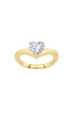 Load image into Gallery viewer, 1CTW Heart Shaped Lab Grown Diamond (F/VS) Heart Shaped Ring in 14K Gold
