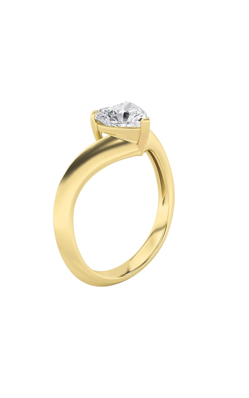 1CTW Heart Shaped Lab Grown Diamond (F/VS) Heart Shaped Ring in 14K Gold