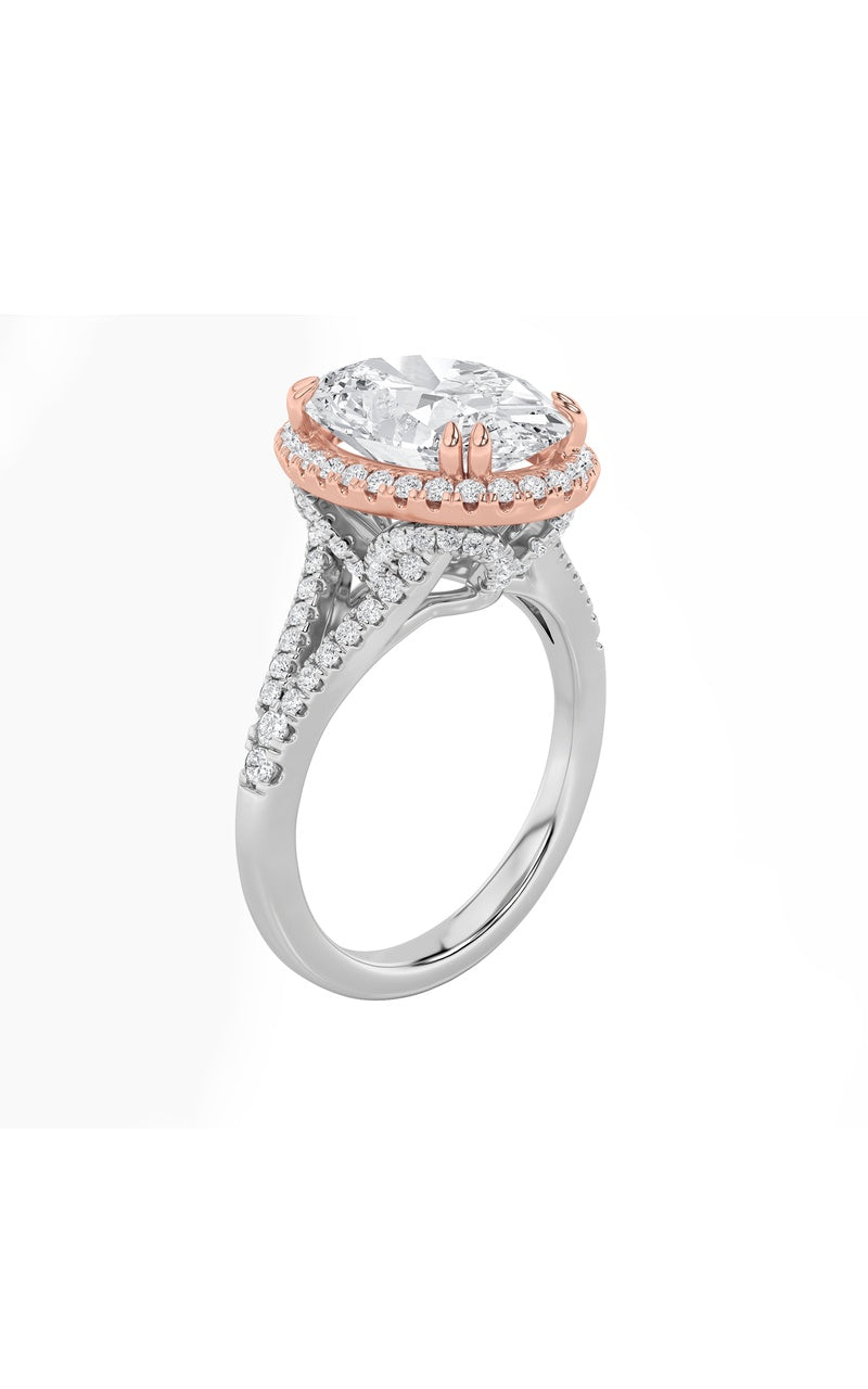 Vs) bold accented statement engagement ring in 14k gold