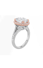 Load image into Gallery viewer, 4.5CTW Oval Shaped Lab Grown Diamond (F/VS) Bold Accented Statement Engagement Ring in 14K Gold
