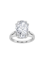 Load image into Gallery viewer, 5CTW Oval Shaped Lab Grown Diamond (F/VS) Bold Split Shank Solitaire Engagement Ring in 14K Gold
