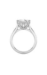 Load image into Gallery viewer, 4.5CTW Elongated Cushion Shaped Lab Grown Diamond (F/VS) Bold Accented East West Set Engagement Ring in 14K Gold

