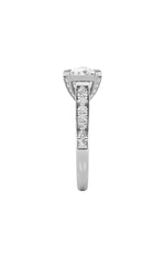 Load image into Gallery viewer, 4.5CTW Elongated Cushion Shaped Lab Grown Diamond (F/VS) Bold Accented East West Set Engagement Ring in 14K Gold
