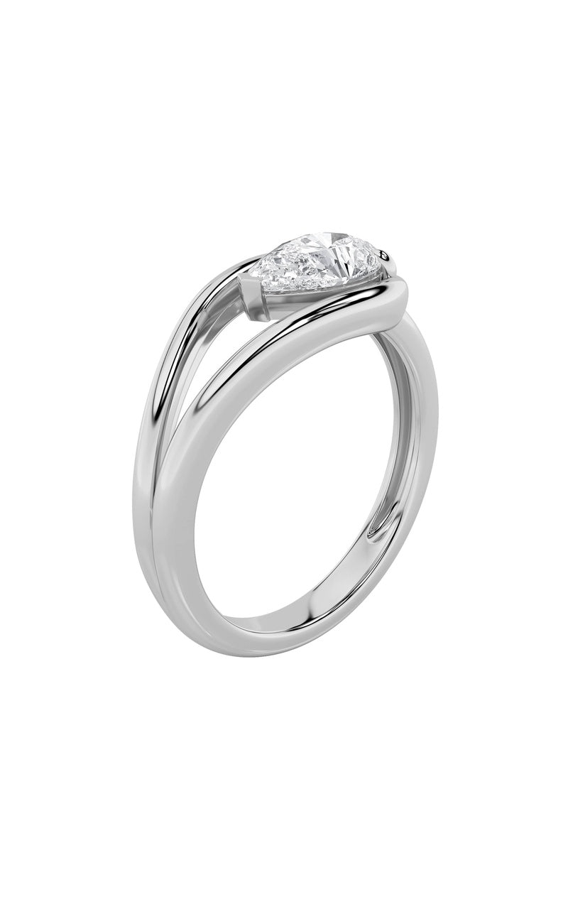 Vs) east west solitaire ring in 14k gold