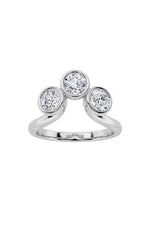 Load image into Gallery viewer, 1CTW Round Shaped Lab Grown Diamond (F/VS) Three Stone Ring in 14K Gold
