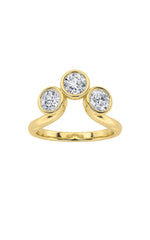 Load image into Gallery viewer, 1CTW Round Shaped Lab Grown Diamond (F/VS) Three Stone Ring in 14K Gold

