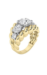 Load image into Gallery viewer, 5.5CTW Round Shaped Lab Grown Diamond (F/VS) Five Stone Ring in 14K Gold

