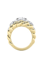 Load image into Gallery viewer, 5.5CTW Round Shaped Lab Grown Diamond (F/VS) Five Stone Ring in 14K Gold
