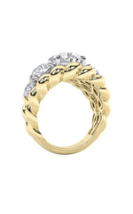 Load image into Gallery viewer, 5.5CTW Round Shaped Lab Grown Diamond (F/VS) Five Stone Ring in 14K Gold
