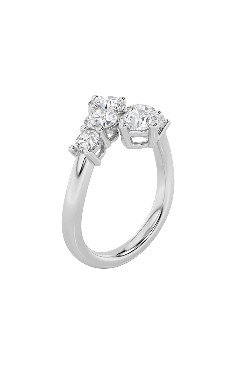 Vs) three stone ring in 14k gold