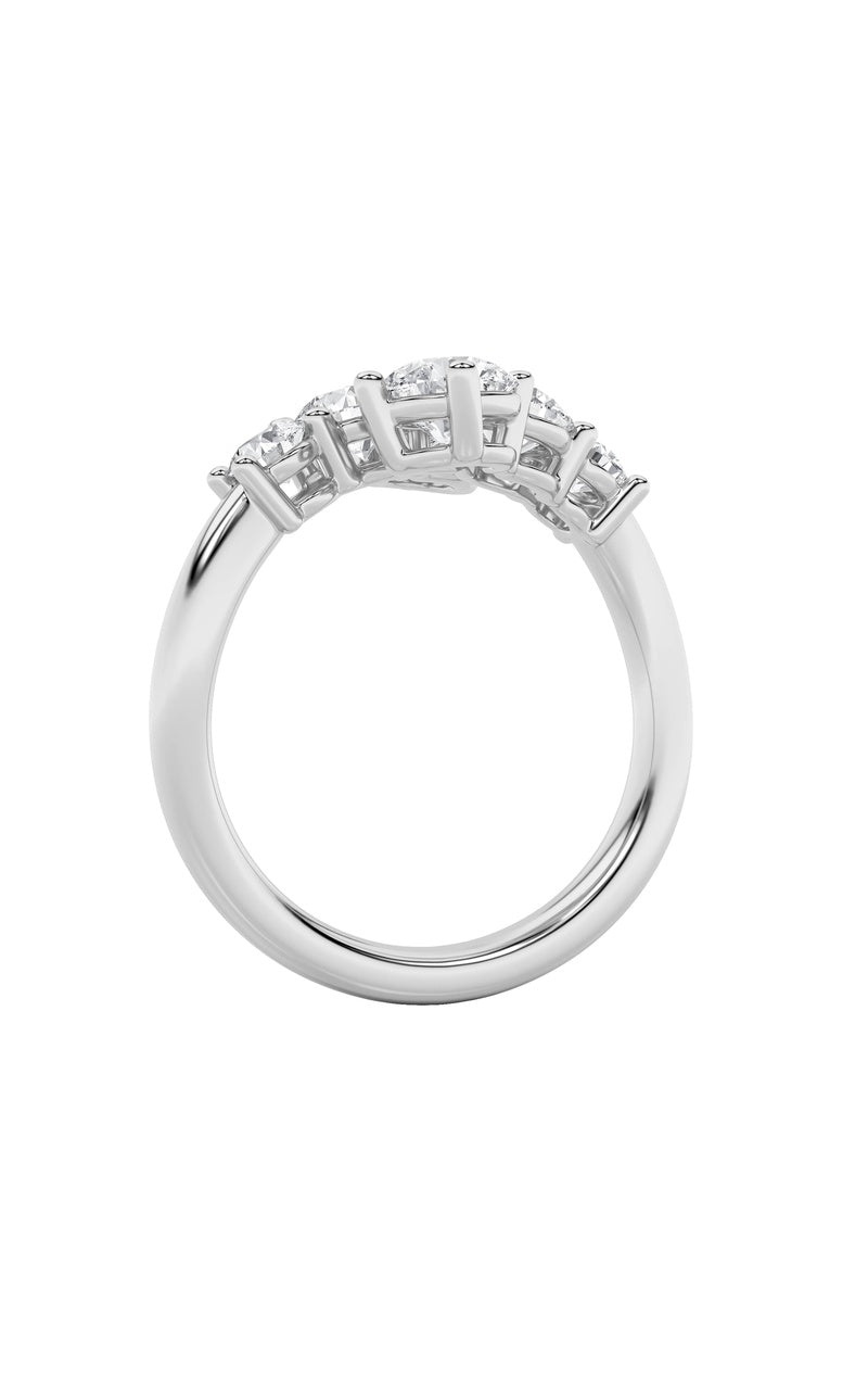 2CTW Round Shaped Lab Grown Diamond (F/VS) Three Stone Ring in 14K Gold
