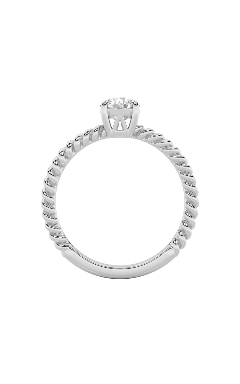 0.5CTW Round Shaped Lab Grown Diamond (F/VS) Solitaire Engagement Ring in 14K Gold