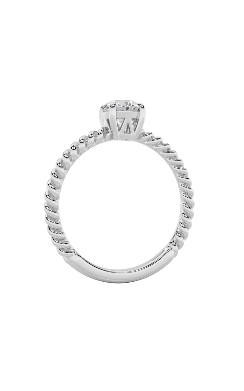 0.5CTW Round Shaped Lab Grown Diamond (F/VS) Solitaire Engagement Ring in 14K Gold