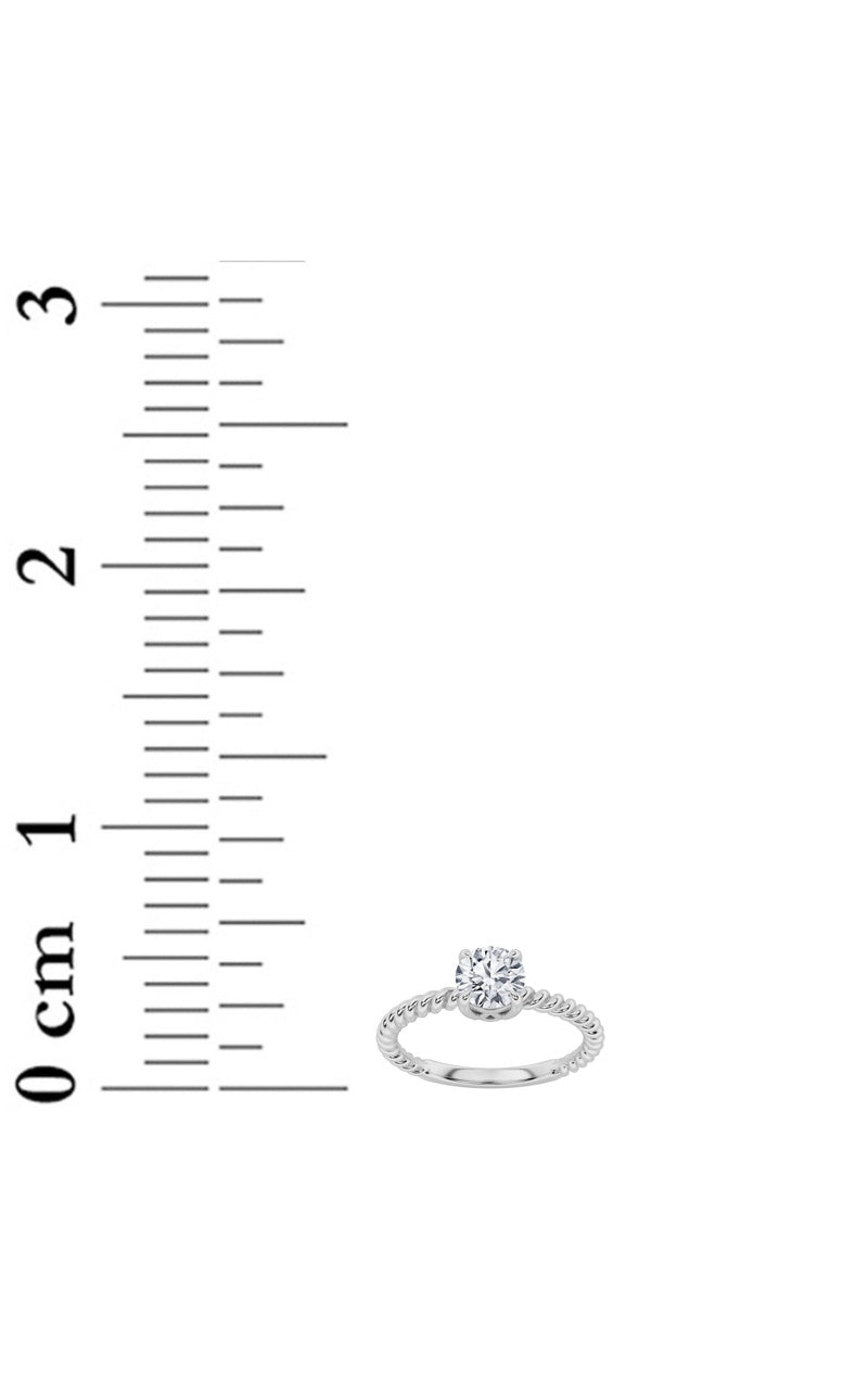 0.5CTW Round Shaped Lab Grown Diamond (F/VS) Solitaire Engagement Ring in 14K Gold