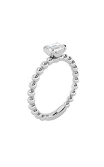 Load image into Gallery viewer, 0.5CTW Emerald Shaped Lab Grown Diamond (F/VS) Petite Solitaire Engagement Ring in 14K Gold
