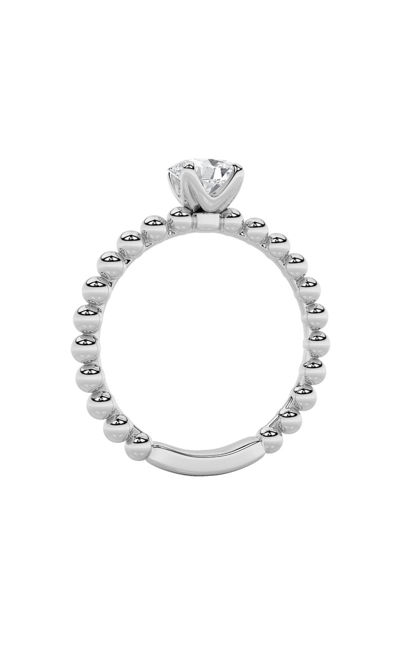 0.5CTW Oval Shaped Lab Grown Diamond (F/VS) Petite Solitaire Engagement Ring in 14K Gold