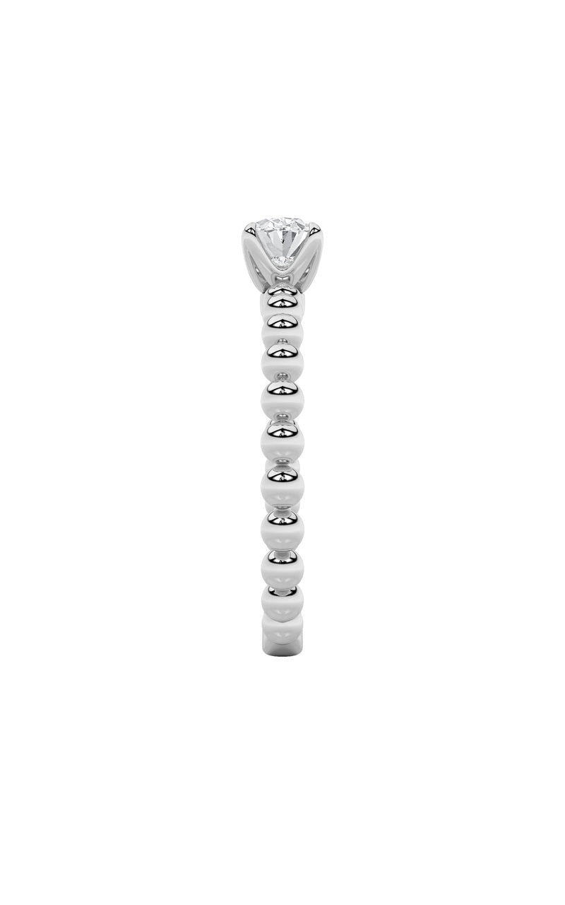 0.5CTW Oval Shaped Lab Grown Diamond (F/VS) Petite Solitaire Engagement Ring in 14K Gold