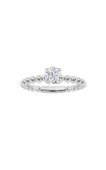 Load image into Gallery viewer, 0.5CTW Round Shaped Lab Grown Diamond (F/VS) Petite Solitaire Engagement Ring in 14K Gold
