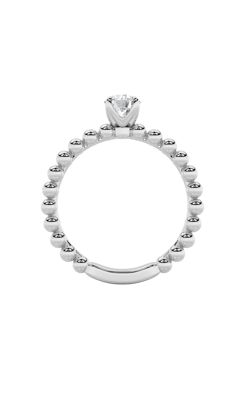 0.5CTW Round Shaped Lab Grown Diamond (F/VS) Petite Solitaire Engagement Ring in 14K Gold