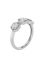 Load image into Gallery viewer, 1CTW Round Shaped Lab Grown Diamond (F/VS) Three Stone Ring in 14K Gold
