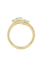 Load image into Gallery viewer, 2CTW Oval Shaped Lab Grown Diamond (F/VS) Toi et Moi Fashiion Ring in 14K Gold
