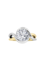 Load image into Gallery viewer, 2CTW Round Shaped Lab Grown Diamond (F/VS) Solitaire Engagement Ring in 14K Gold
