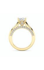Load image into Gallery viewer, 3CTW Oval Shaped Lab Grown Diamond (G/VS) Accented Solitaire Engagement Ring in 14K Gold
