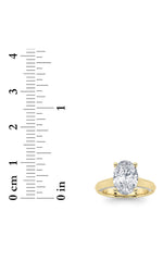 Load image into Gallery viewer, 3CTW Oval Shaped Lab Grown Diamond (G/VS) Accented Solitaire Engagement Ring in 14K Gold
