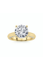 Load image into Gallery viewer, 3CTW Round Shaped Lab Grown Diamond (G/VS) Accented Solitaire Engagement Ring in 14K Gold
