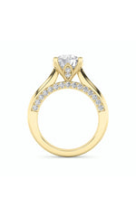 Load image into Gallery viewer, 3CTW Round Shaped Lab Grown Diamond (G/VS) Accented Solitaire Engagement Ring in 14K Gold
