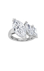 Load image into Gallery viewer, 2.5CTW Marquise Shaped Lab Grown Diamond (G/VS) Four Stone Fashion Ring in 14K Gold
