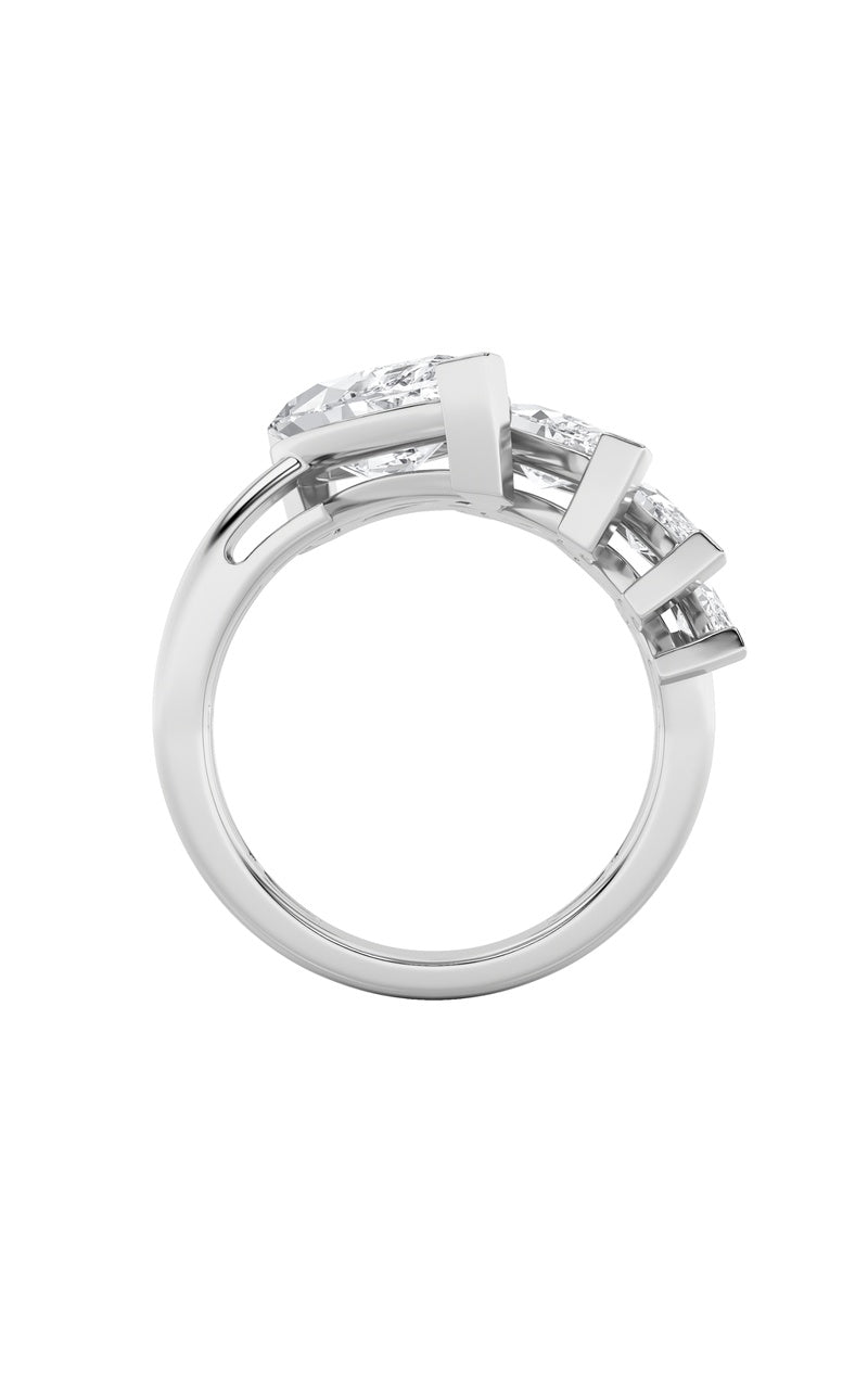 2.5CTW Marquise Shaped Lab Grown Diamond (G/VS) Four Stone Fashion Ring in 14K Gold