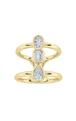 Load image into Gallery viewer, 0.75CTW MX Shaped Lab Grown Diamond (G/VS) Ring in Silver|14K Yellow Gold
