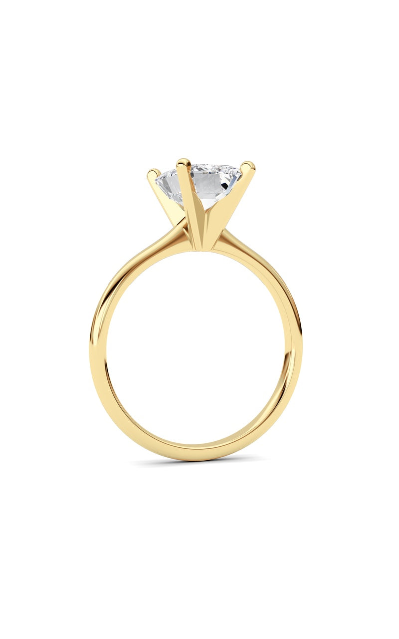 2CTW Emerald Shaped Lab Grown Diamond Classic Solitaire Ring in 14K Gold (F/VS)