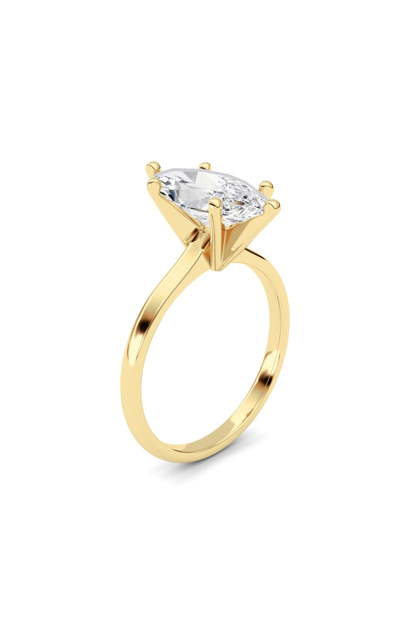 2CTW Marquise Shaped Lab Grown Diamond Classic Solitaire Ring in 14K Gold (F/VS)