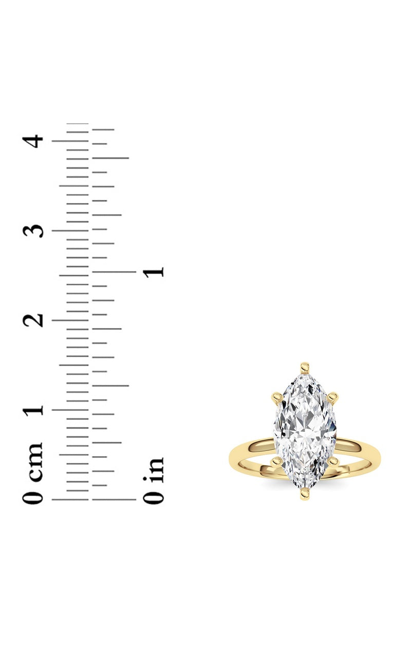 2CTW Marquise Shaped Lab Grown Diamond Classic Solitaire Ring in 14K Gold (F/VS)