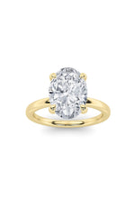 Load image into Gallery viewer, 3CTW Oval Shaped Lab Grown Diamond Classic Solitaire Ring in 14K Gold (F/VS)
