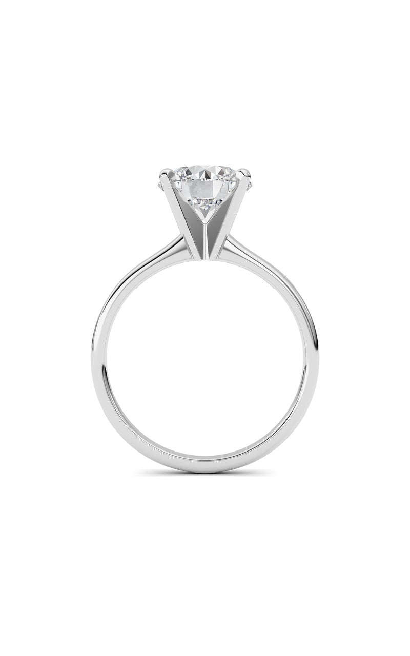 2CTW Round Shaped Lab Grown Diamond Classic Solitaire Ring in 14K Gold (F/VS)