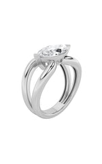 Load image into Gallery viewer, 2CTW Marquise Shaped Lab Grown Diamond (G/VS) East West Solitaire Fancy Ring in 14K Gold
