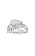 Load image into Gallery viewer, 2CTW Pear Shaped Lab Grown Diamond (G/VS) Ring in 14K Gold

