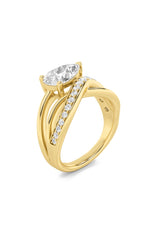 Load image into Gallery viewer, 2CTW Pear Shaped Lab Grown Diamond (G/VS) Ring in 14K Gold
